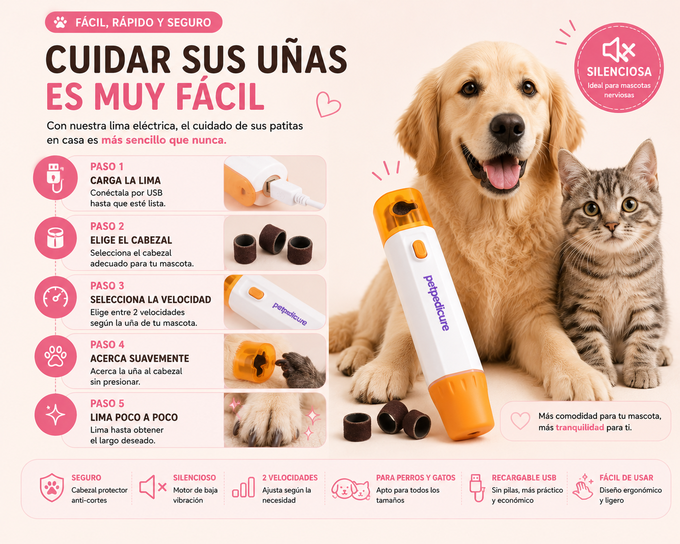 Lima Para Uñas Electrico Mascotas